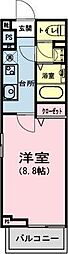 ペイ・デ・レーヴ3 1Kの間取図画像