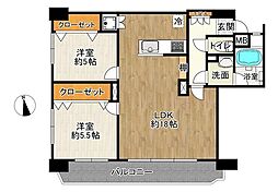 綾瀬ファイナンス 2LDKの間取図画像