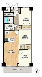 中川ビューハイツ 3LDKの間取図画像