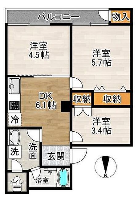 3DK 間取り