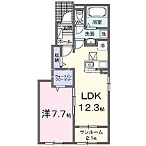 ヴァンクールＡ  ｜ 岡山県倉敷市東塚5丁目（賃貸アパート1LDK・1階・50.14㎡） その2