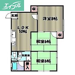 すみれコーポ 3DKの間取図画像