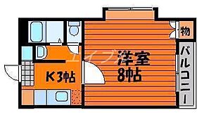 サンガーデン今  ｜ 岡山県岡山市北区今8丁目（賃貸マンション1K・2階・26.03㎡） その2