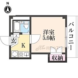 レオパレス光善寺第2 1Kの間取図画像
