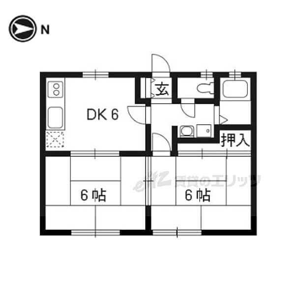 サンビレッジ枚方Ａ棟 101｜大阪府枚方市田口１丁目(賃貸アパート2DK・1階・40.92㎡)の写真 その2