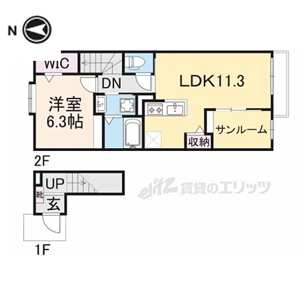 奈良県奈良市南京終町4丁目(賃貸アパート1LDK・2階・50.74㎡)の写真 その2