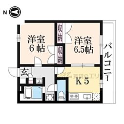 レオパレスOHI2 2DKの間取図画像