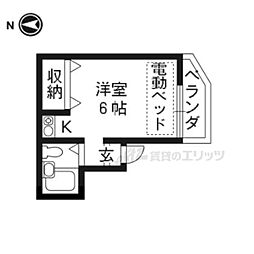 パル・メゾン・ひろ3 1Kの間取図画像