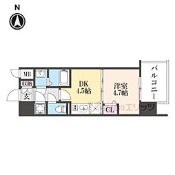 Osaka Metro中央線 長田駅 徒歩10分の賃貸マンション 9階1DKの間取り