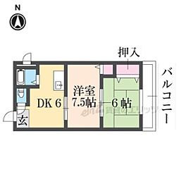 プレアール南住吉 2DKの間取図画像
