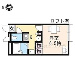 レオパレス星田 1Kの間取図画像