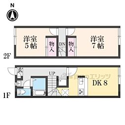 レオパレスサニーハイム光善寺 2DKの間取図画像
