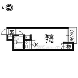 サウスコート ワンルームの間取図画像