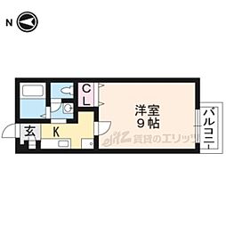 サンクレストA棟 1Kの間取図画像