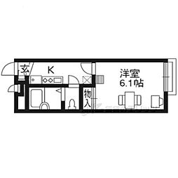 レオパレスシルフィード郡津 1Kの間取図画像