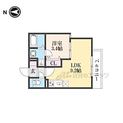 リテラス光善寺 1LDKの間取図画像