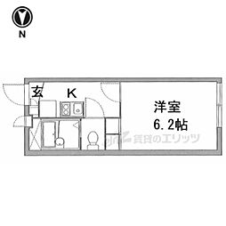 レオパレスグレイス3 1Kの間取図画像