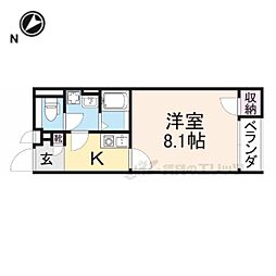 クレイノあさがお 1Kの間取図画像