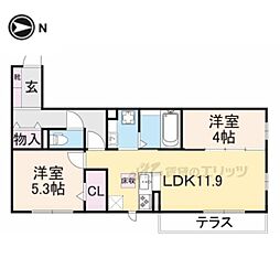 アベニール 2LDKの間取図画像