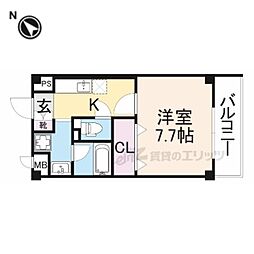 サンメルシー 1Kの間取図画像