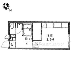 レオパレス山忠 1Kの間取図画像