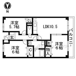 カーサ・フィレンツェ 3LDKの間取図画像