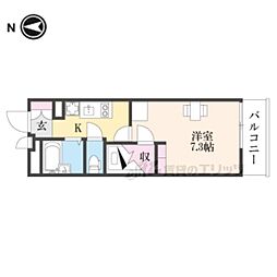 レオパレス奏律 1Kの間取図画像