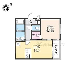 サンセレーノ minami 1LDKの間取図画像