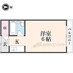 プレアール星田 ワンルームの間取図画像