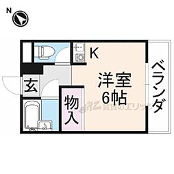 マルエスマンション川原町 ワンルームの間取図画像