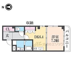 セント・グレイス 1DKの間取図画像