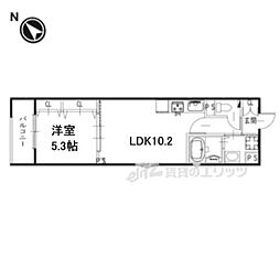 ワンライフ私市 1LDKの間取図画像