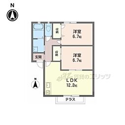 カーサベルデ 2LDKの間取図画像