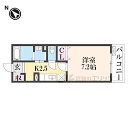 トミーハイツ 1Kの間取図画像