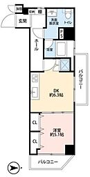 ジュウエル城西 1DKの間取図画像