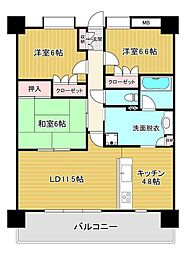 コアマンションルネス大橋 3LDKの間取図画像
