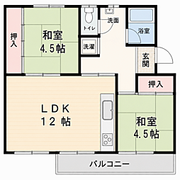 泉北桃山台第2団地38棟 2LDKの間取図画像