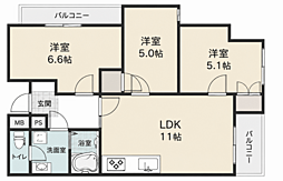 ガーデンハイム狭山A棟 3LDKの間取図画像