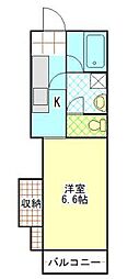 スクエア横手 1Kの間取図画像