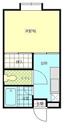 ヴィラージュuわかば 1Kの間取図画像