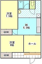 スターフィールド 2DKの間取図画像