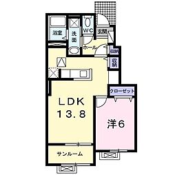 ラフィネ4 1LDKの間取図画像