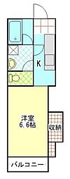スクエア横手 1Kの間取図画像