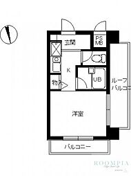 スカイコート早稲田2 ワンルームの間取図画像