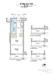 RESIDENCEKLENJI 1DKの間取図画像