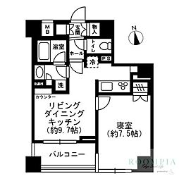 レジディア四谷三丁目 1LDKの間取図画像