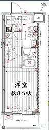 レガリス中野鷺宮 1Kの間取図画像