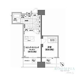 パークハビオ武蔵小山 1LDKの間取図画像