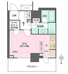 浅草タワー ワンルームの間取図画像