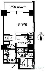 レジディア中落合-C ワンルームの間取図画像